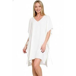 Zenana Woven Airflow Tie Side Cover Up‎